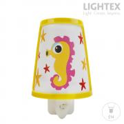 Нощна лампа за контакт MARE E14 розова 100x125x160mm Lightex