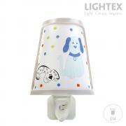 Нощна лампа за контакт DOG E14 синя 100x125x160mm Lightex