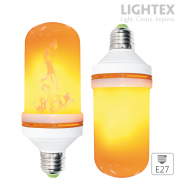 Led лампа 5W 220V E27 с гравитационен сензор жълт пламък 1400K Lightex