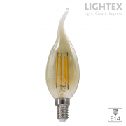 LED лампа FILAMENT 4.8W 220V E14 CF35 GOLD с извит връх 2700K 550lm Lightex