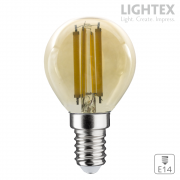 LED лампа FILAMENT 6W 220V E14 P45 GOLD 2700K 806lm Lightex