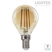 LED лампа FILAMENT 4W 220V E14 P45 GOLD 2700K 470lm Lightex