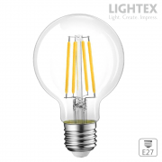 LED лампа FILAMENT 6W 220V E27 G80 CL 3000K 806lm Lightex