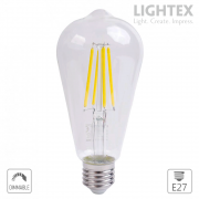 Led лампа FILAMENT димируема 8W 220V E27 ST64 2700K Lightex