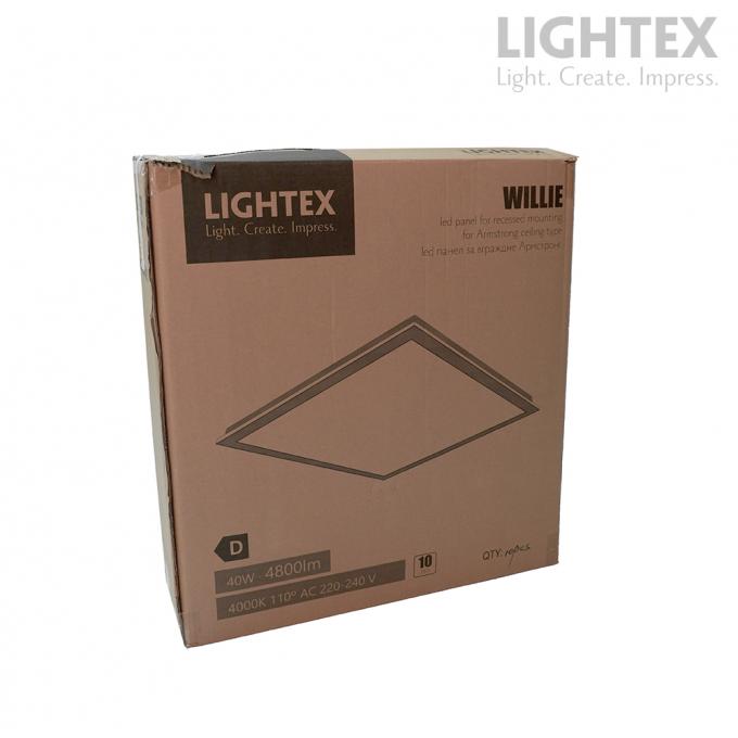 LED панел Willie за вграждане/Армстронг/ 595x595x18mm 40W 220V 4000K 4800lm бял Lightex - 10 броя