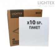 LED панел Willie за вграждане/Армстронг/ 595x595x18mm 40W 220V 6500K 4800lm бял Lightex - 10 броя