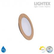 LED луна BEKA за вграждане влагозащитена 220V 18W IP54 CCT 1530lm Ø170mm/cut 150mm цвят бук Lightex