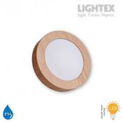 LED луна BEKA за скрит и открит монтаж влагозащитена 220V 12W IP54 CCT 1020lm Ø145xH31mm/ cut Ø125mm цвят бук Lightex