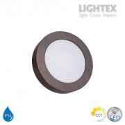 LED луна BEKA за скрит и открит монтаж влагозащитена 220V 12W IP54 CCT 1020lm Ø145xH31mm/ cut Ø125mm цвят венге Lightex