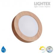 LED луна BEKA за скрит и открит монтаж влагозащитена 220V 18W IP54 CCT 1530lm Ø170xH31mm/ cut Ø150mm цвят бук Lightex