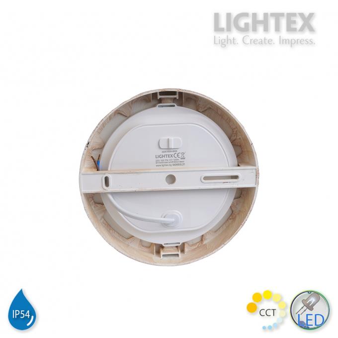 LED луна BEKA за скрит и открит монтаж влагозащитена 220V 18W IP54 CCT 1530lm Ø170xH31mm/ cut Ø150mm цвят бук Lightex