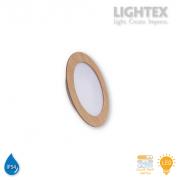 LED луна BEKA за вграждане влагозащитена 220V 9W IP54 CCT 765lm Ø128mm/cut 110mm цвят бук Lightex