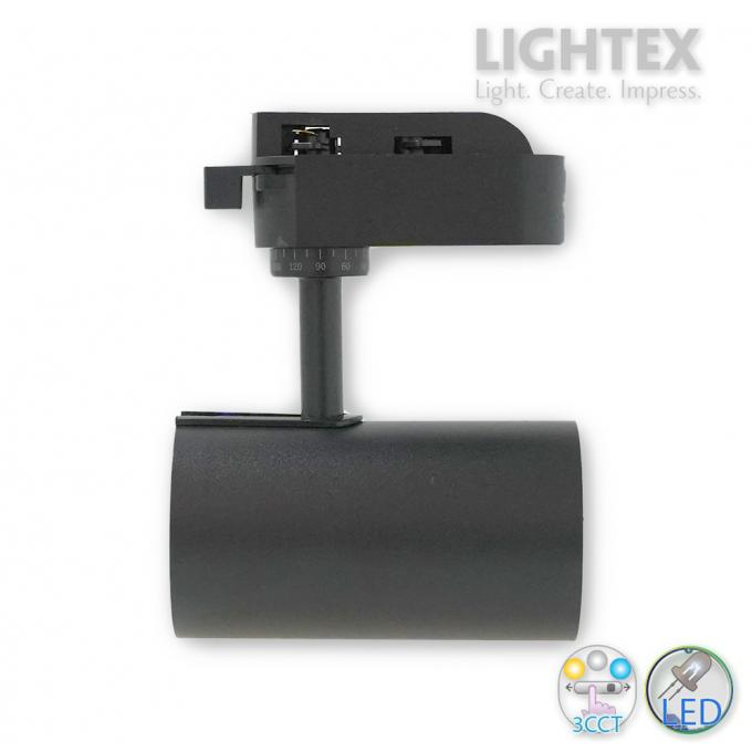 LED прожектор за шина DIEGO 10W 220V 3000K/4000K/5000K 800lm с ключ за смяна на цветна температура Ø60х110mm черен Lightex