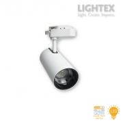 LED прожектор за шина DIEGO 30W 220V 3000K/4000K/5000K 3000lm с ключ за смяна и цветна температура Ø75х160mm бял Lightex