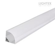 Алуминиев профил за LED лента 8/10mm открит ъглов 16mm-2 m с матиран разсейвател, капачки и държачи  Lightex