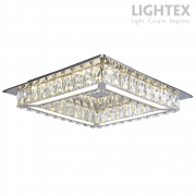 LED полилей ALICE 20W 4000K 400x400мм стомана+кристал Lightex