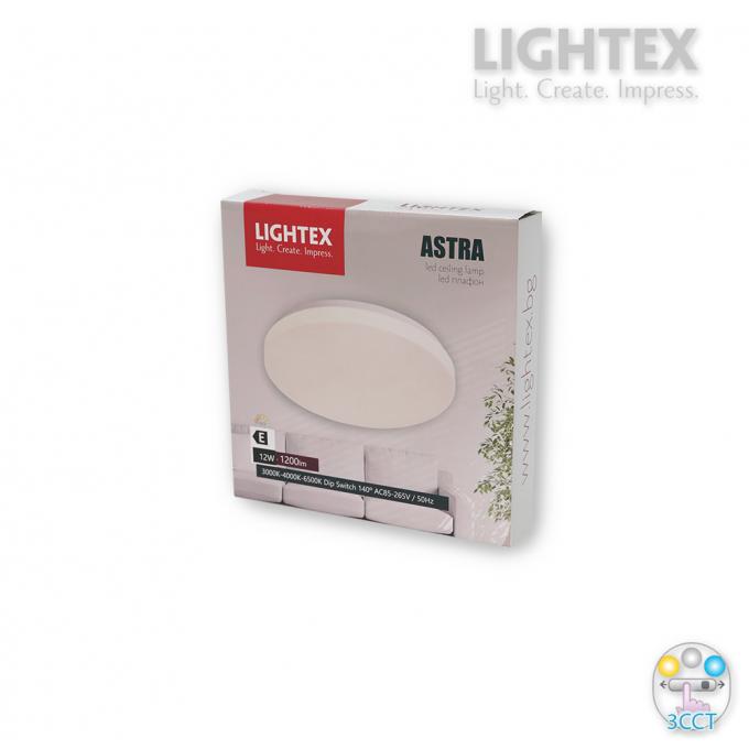 LED плафон ASTRA 12W max 3CCT Dip Switch 1200lm Ø260 IP20 Lightex