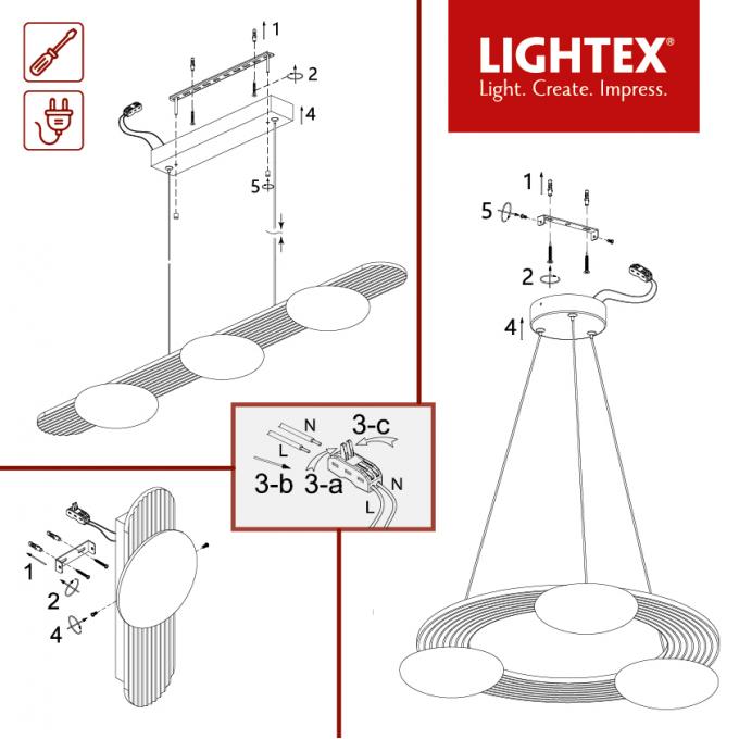 LED полилей KALMEA 22W 3000K 220V 2000lm Ø560mm черен Lightex